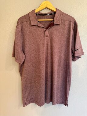 Nike Men’s Maroon Heather Polo Golf Shirt